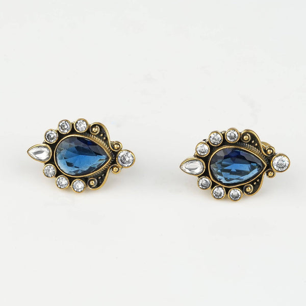 Close-up of Brass Fashion Earrings showcasing intricate detailing, textured elements, and fine craftsmanship