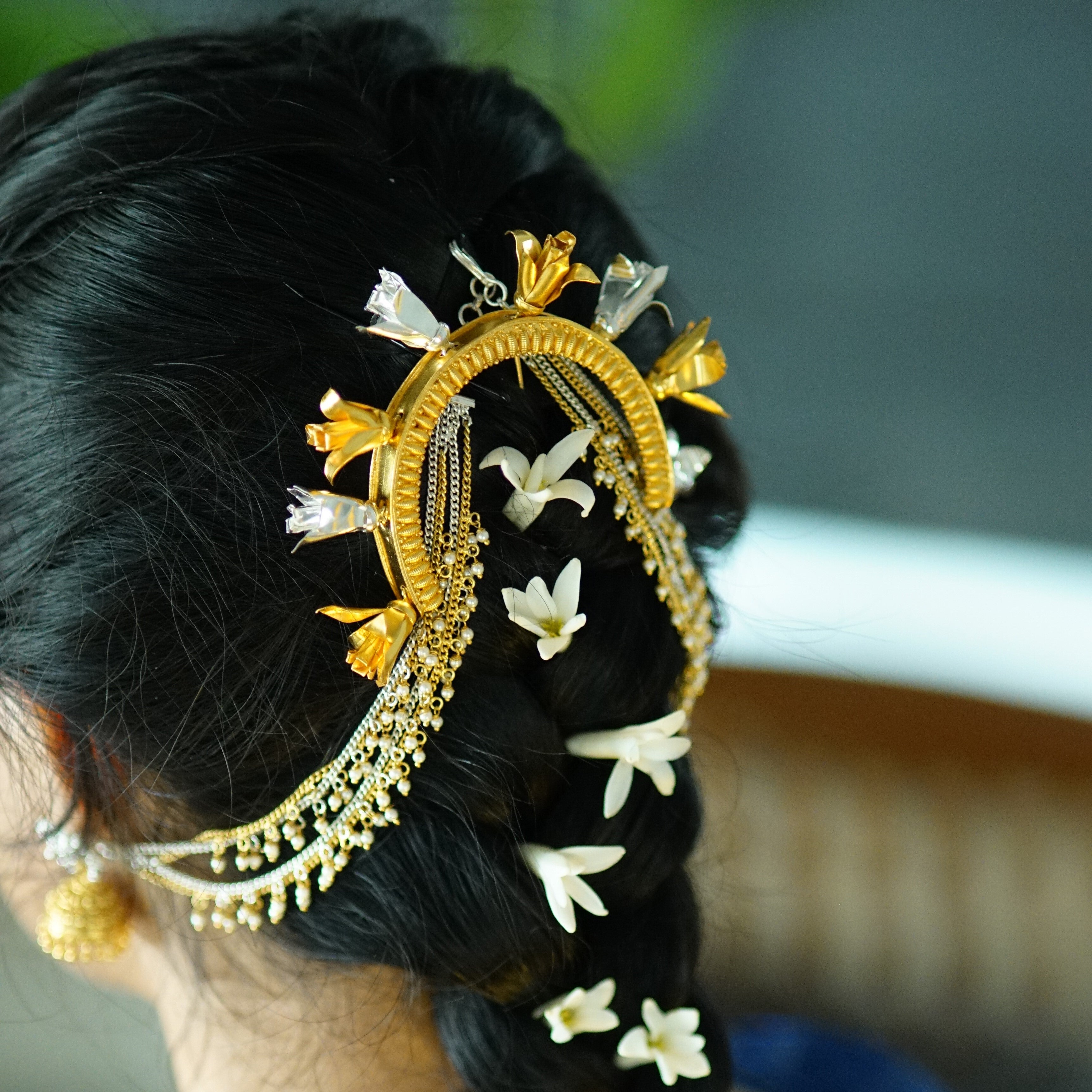 Chapha Veni (Hair Accessory) |  92.5 Silver | 22K Gold Plated