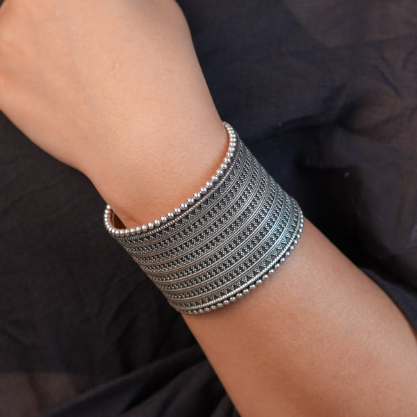 Silver Oxidised Statement Bracelet