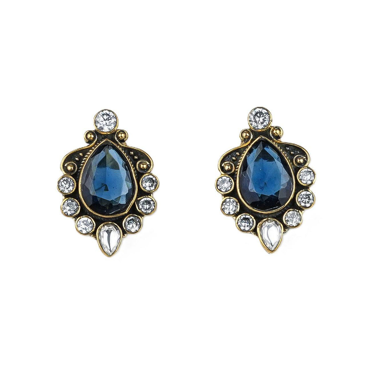 Brass fashion earrings, front view featuring a stylish design and premium brass finish