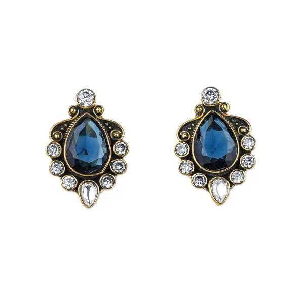 Brass fashion earrings, front view featuring a stylish design and premium brass finish