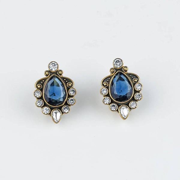 Detailed view of Brass Fashion Earrings highlighting intricate motifs, textured surface, and refined brass finish