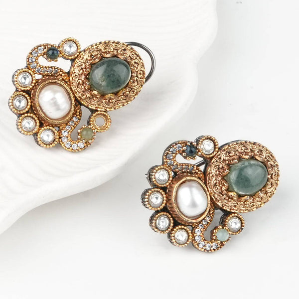 Angled view of 22K Gold Plated Fashion Set highlighting its elegant design and polished gold finish