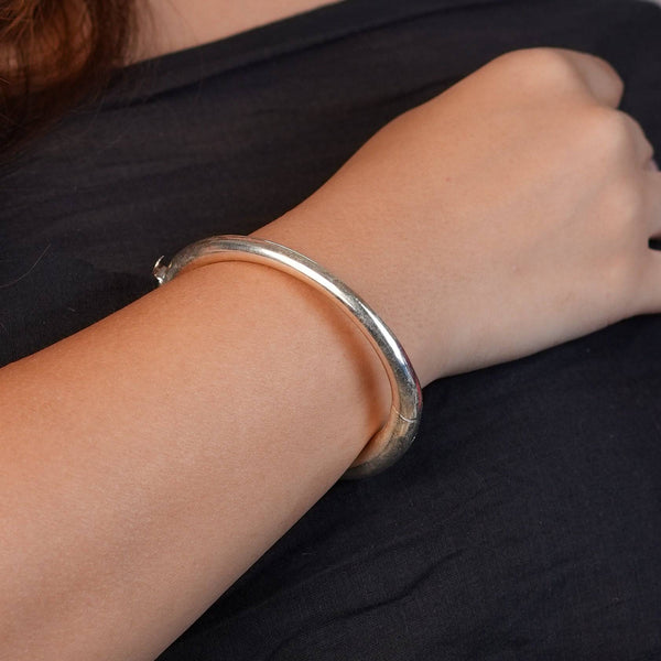 Silver Openable Plain Bangle