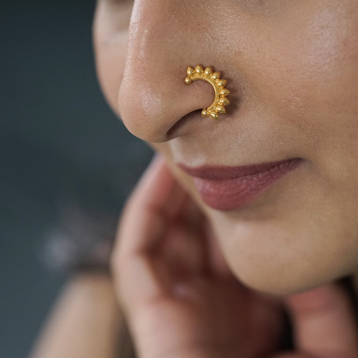 Petals Nath Gold Plated (Left, Clip on)