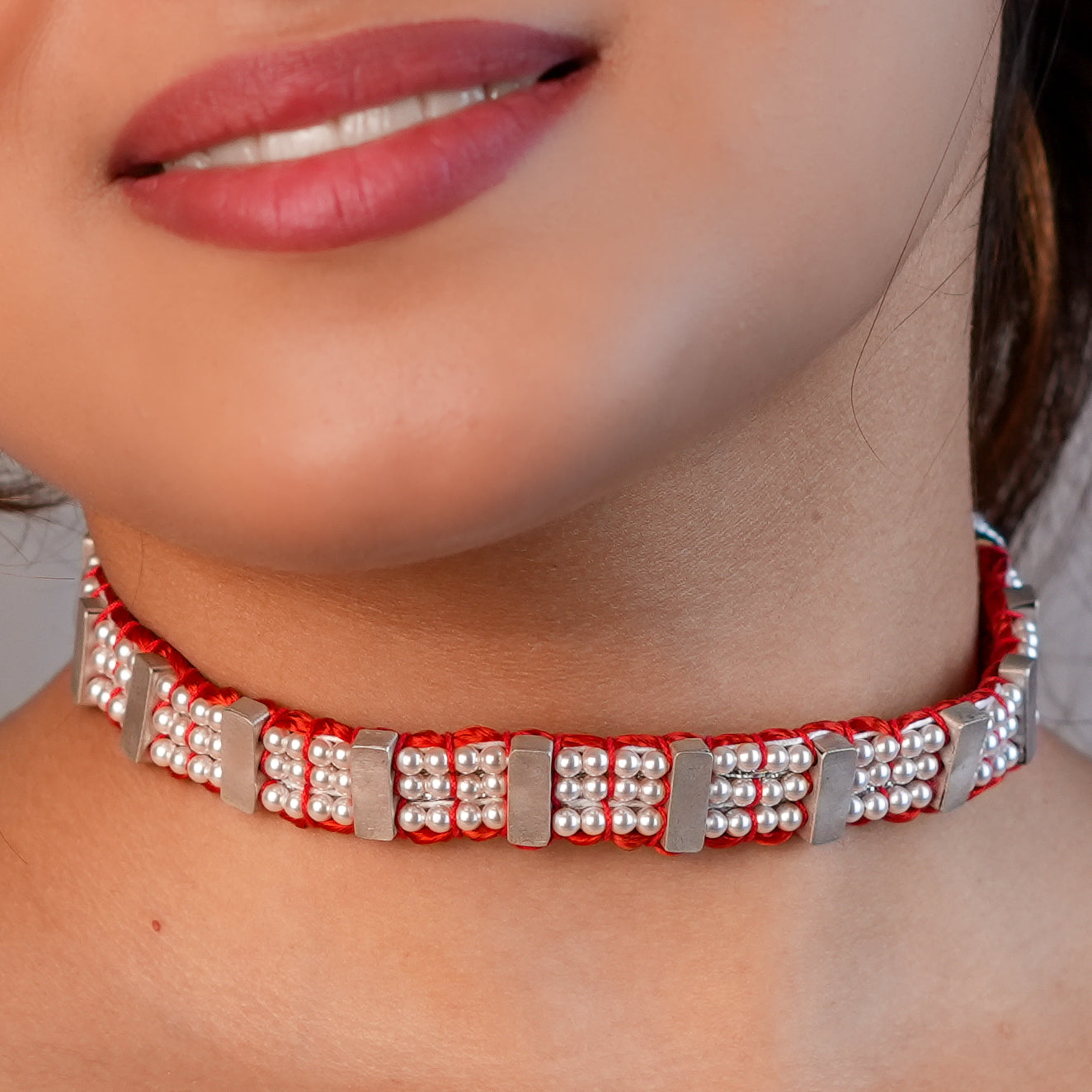 Silver Plain Chinchpeti with Pearls – Big (Made to Order)
