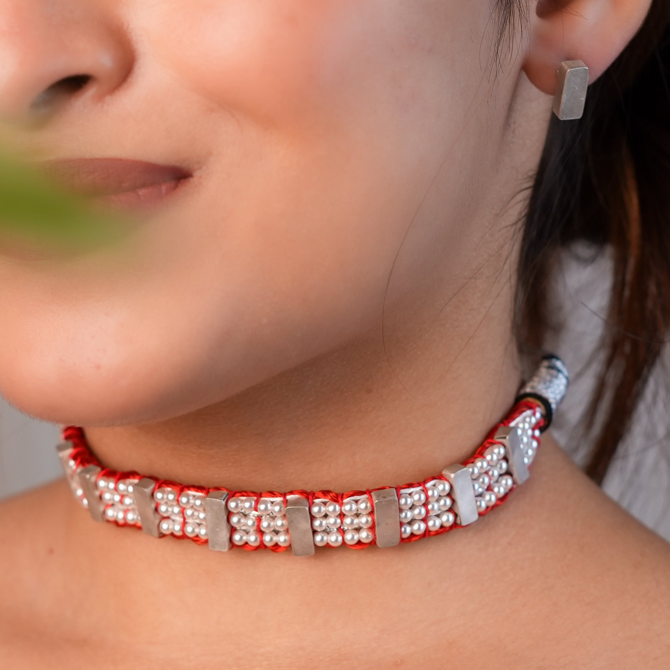 Silver Plain Chinchpeti with Pearls – Big (Made to Order)