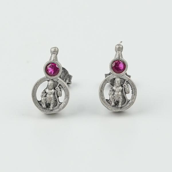 Oxidised Silver Taali Mangalsutra Earrings