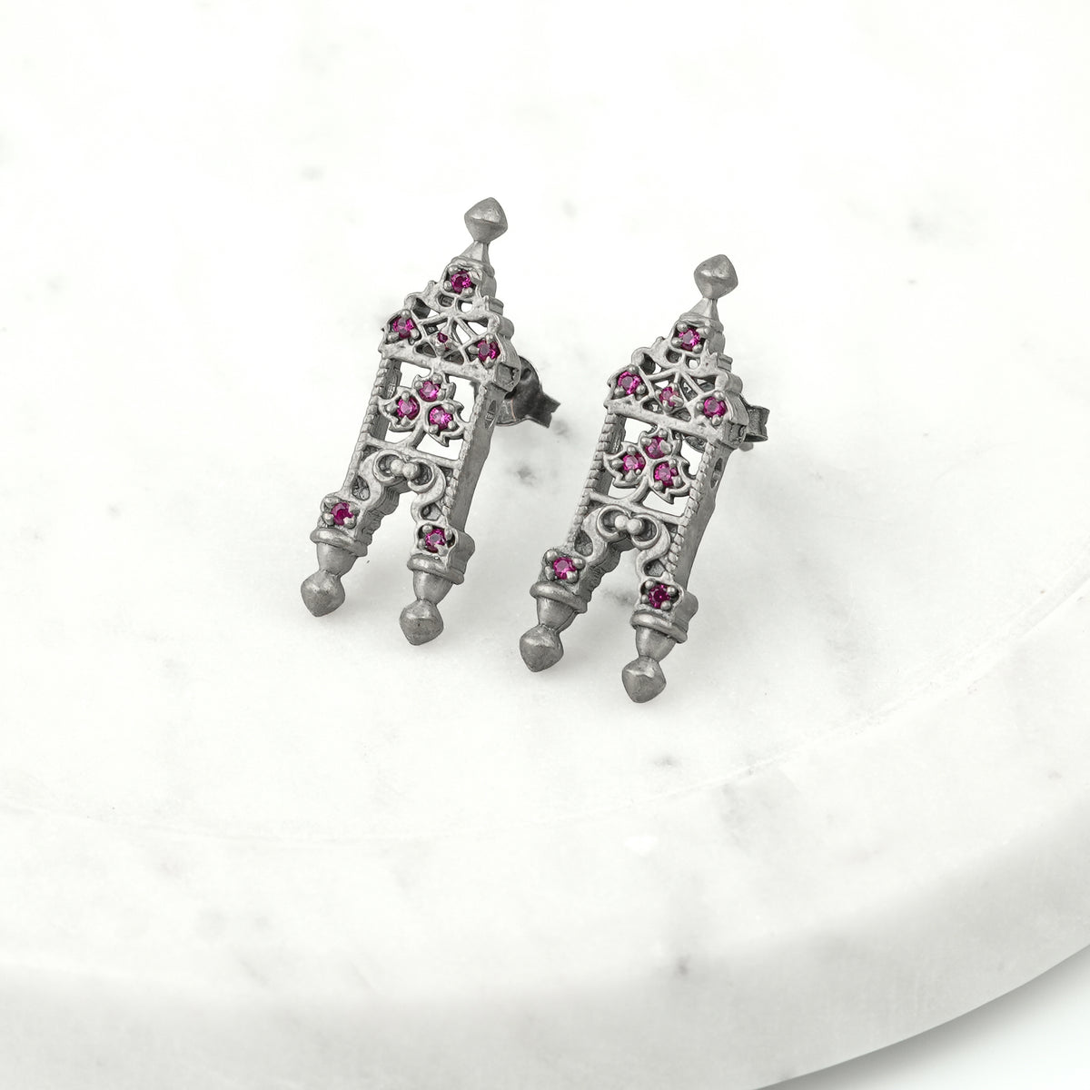 Oxidised Silver Taali Mangalsutra Earrings