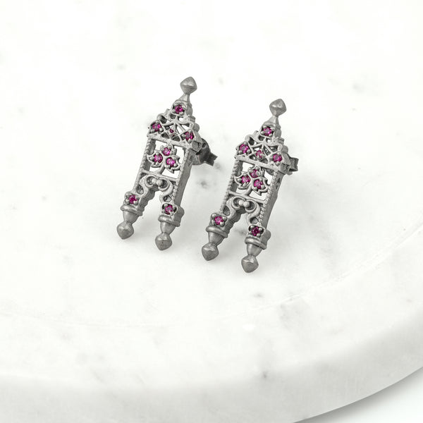 Oxidised Silver Taali Mangalsutra Earrings