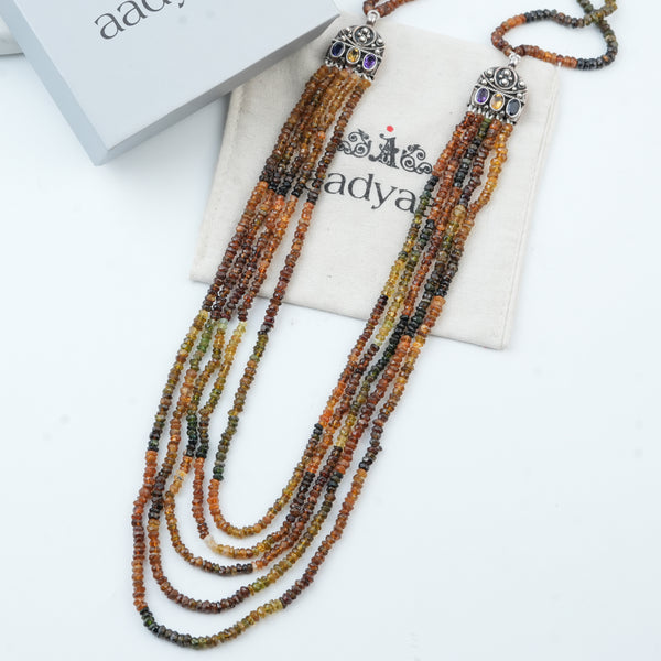 Silver Tourmaline Layered Necklace