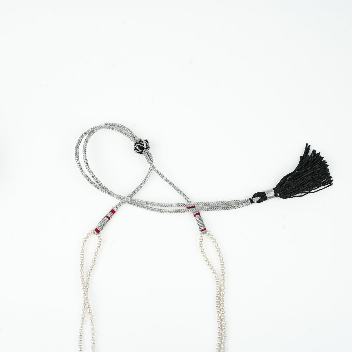 White CZ Tiny Tanmani Set with Pearls