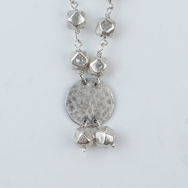 Ashtapailu Necklace with Hammered Coin Pendant (Small)