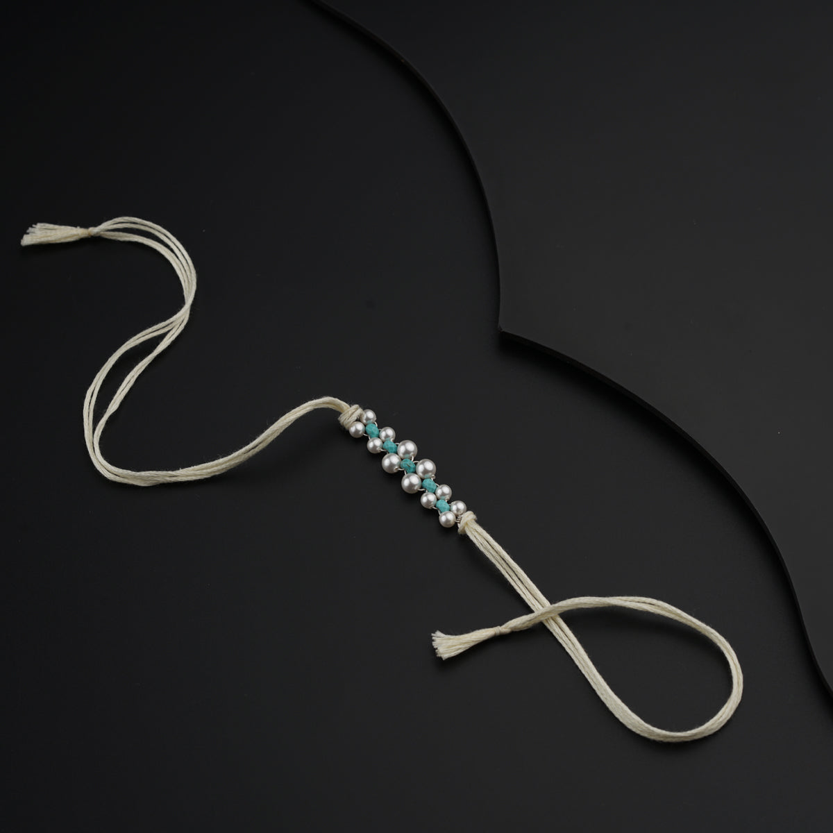 Handmade Turquoise and Pearl Rakhi