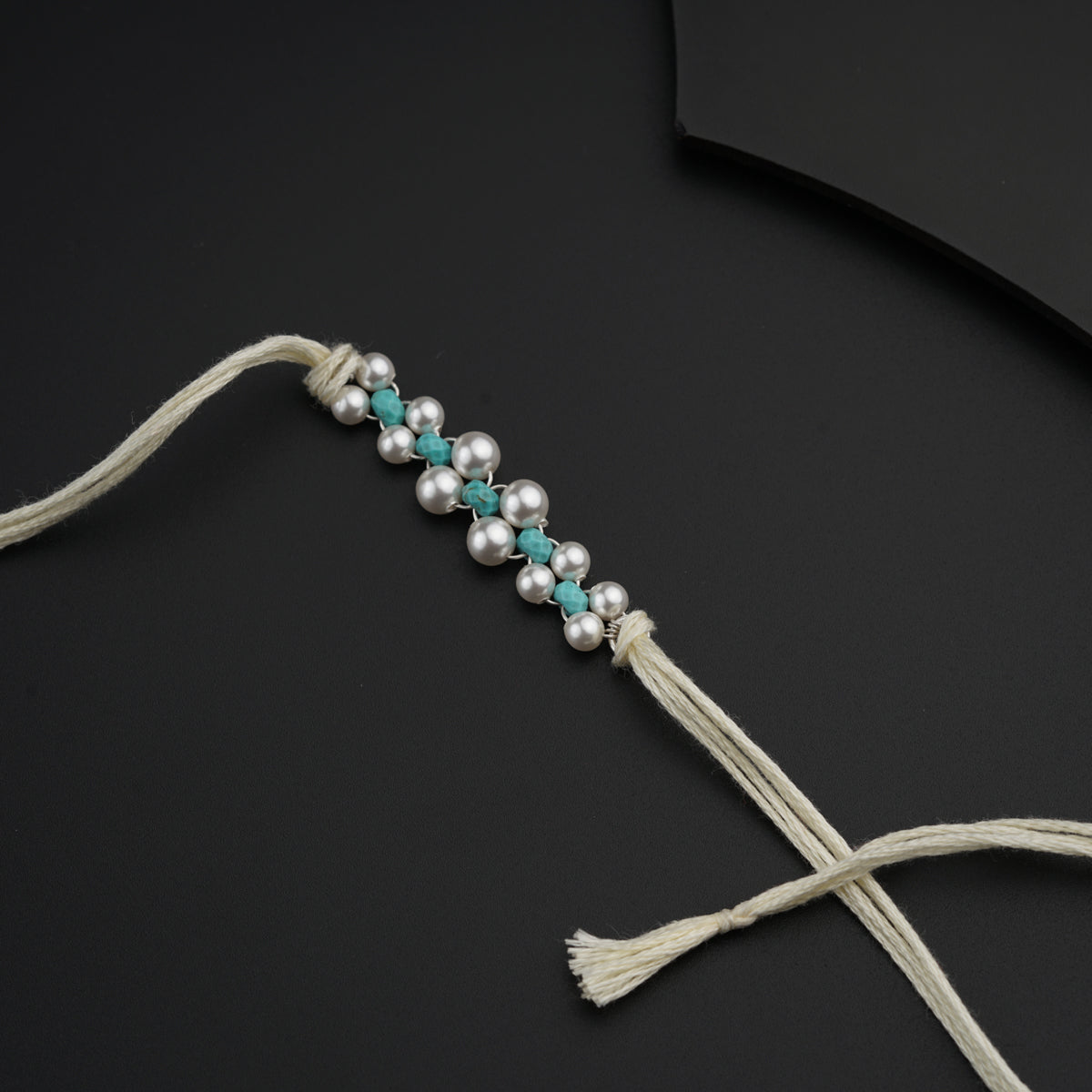 Handmade Turquoise and Pearl Rakhi
