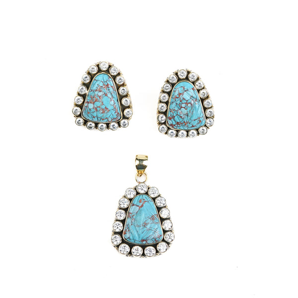 Brass Fashion Pendant & Earrings Set without Chain