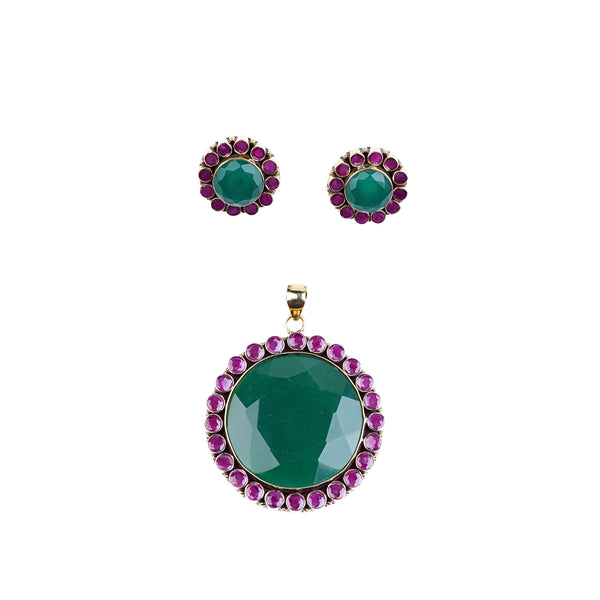 Brass Fashion Pendant & Earrings Set without Chain