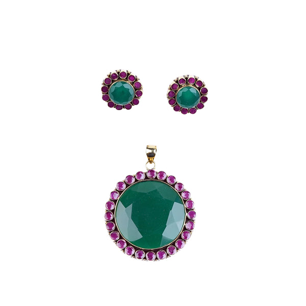 Brass Fashion Pendant & Earrings Set without Chain