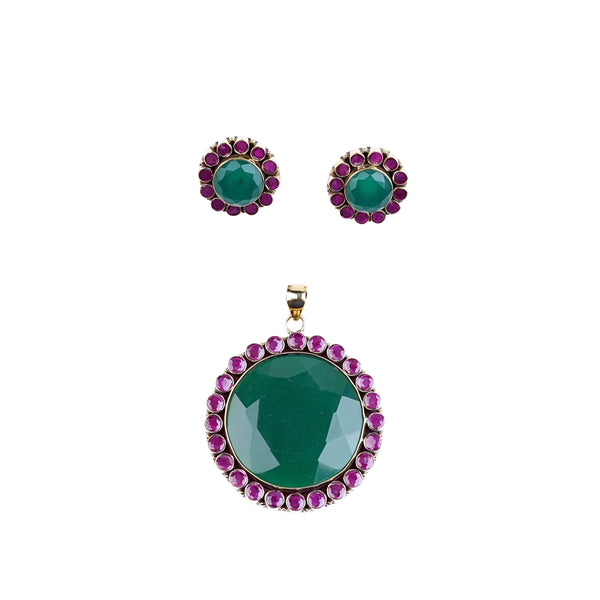 Brass Fashion Pendant & Earrings Set without Chain