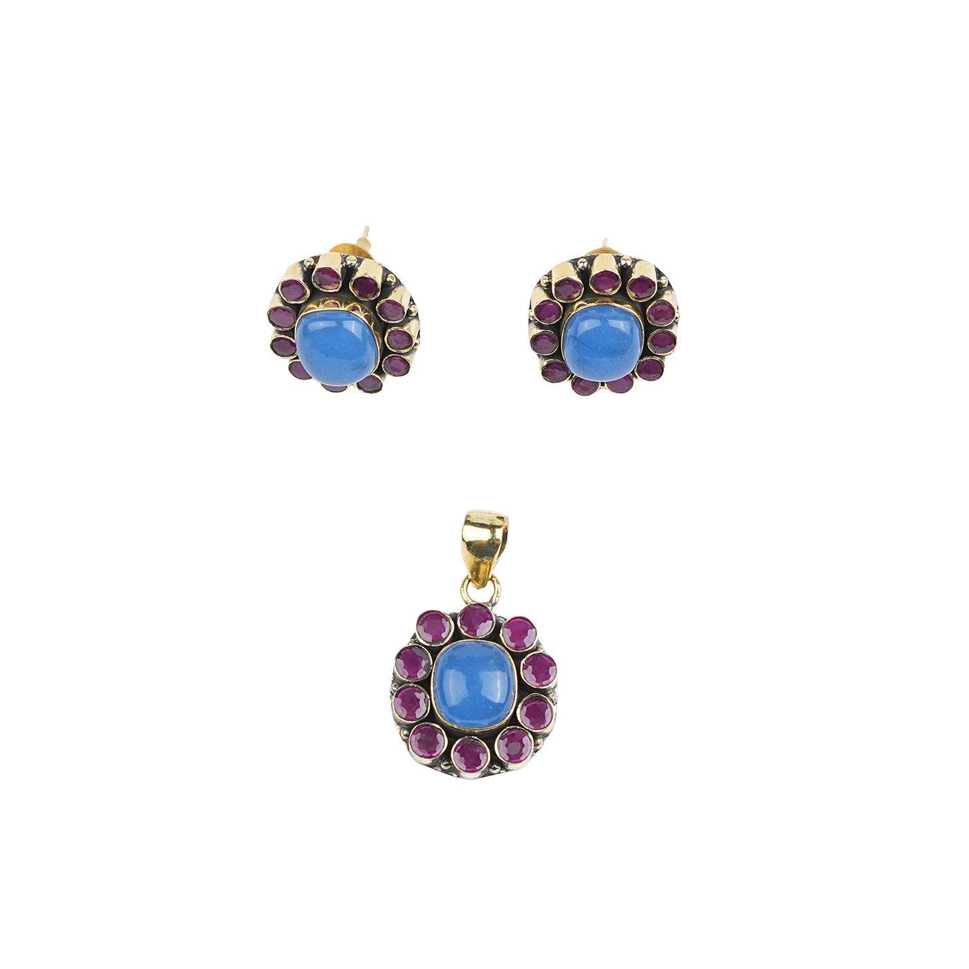 Brass Fashion Pendant & Earrings Set without Chain