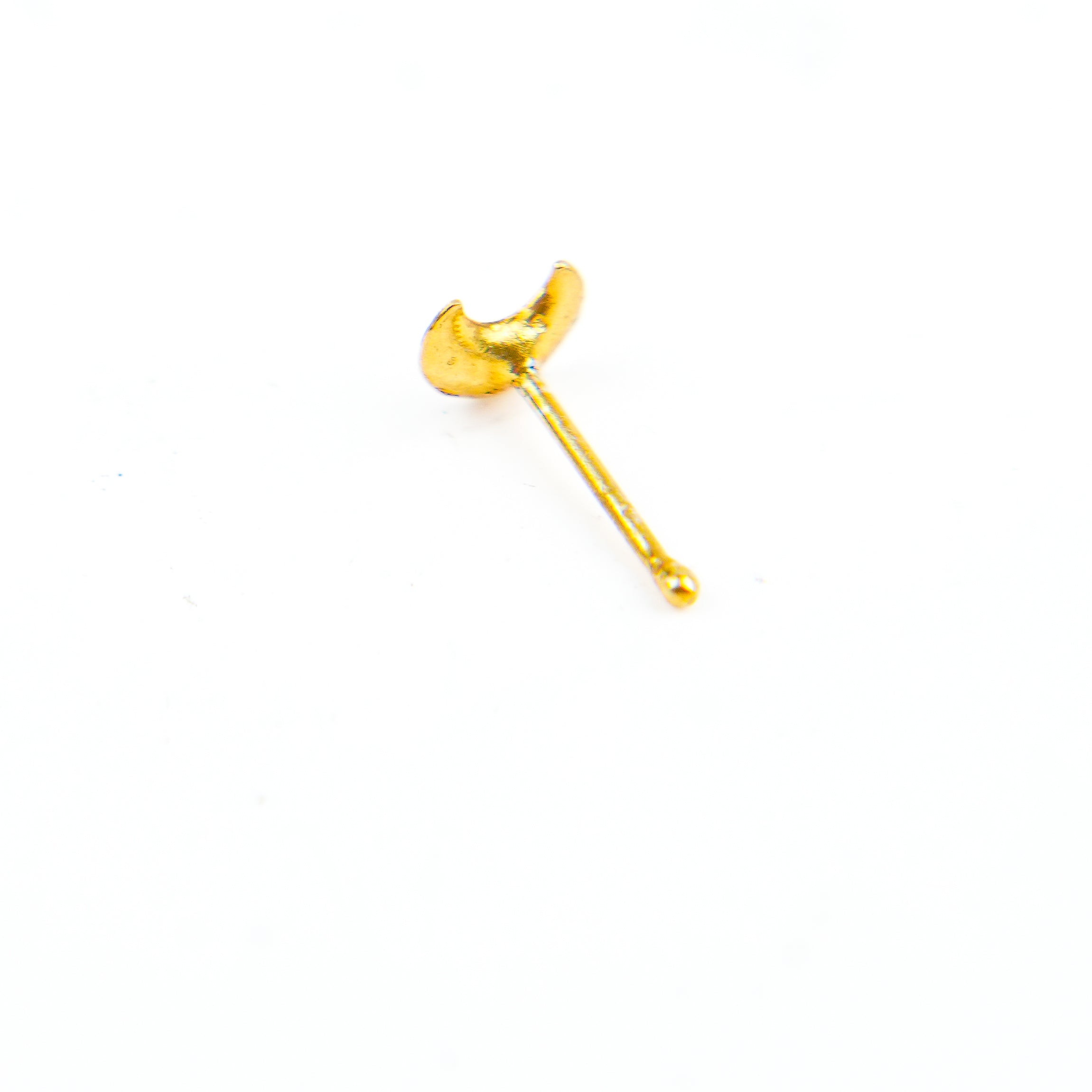 White background with gold nose pin