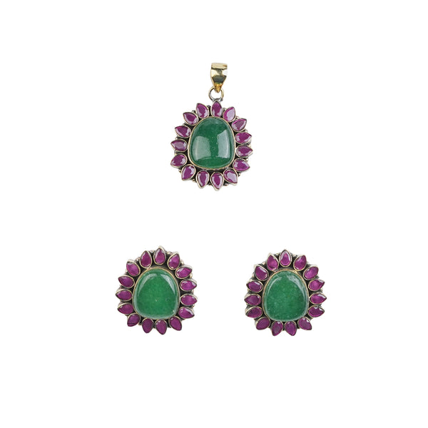 Brass Fashion Pendant & Earrings Set without Chain