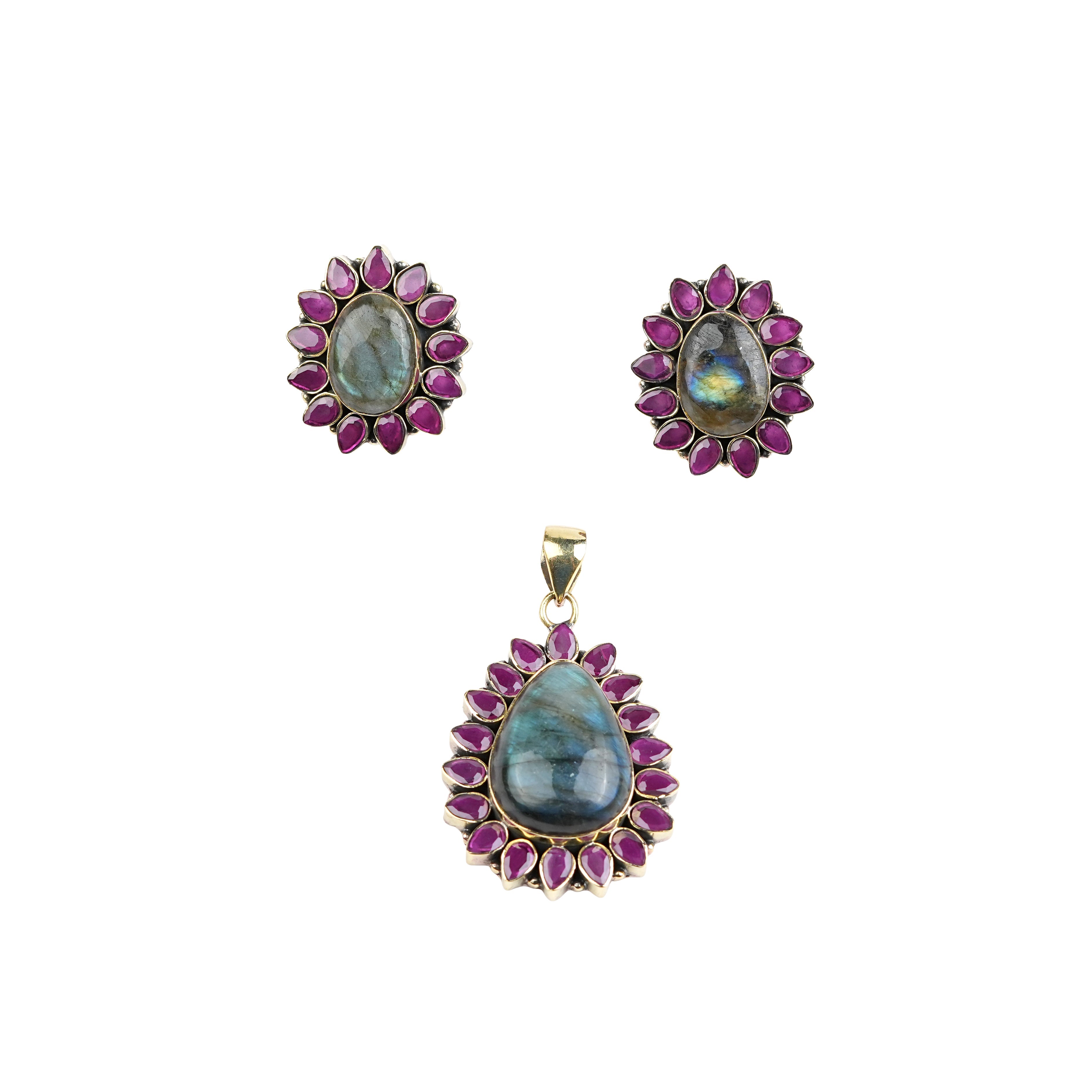 Brass Fashion Pendant & Earrings Set without Chain
