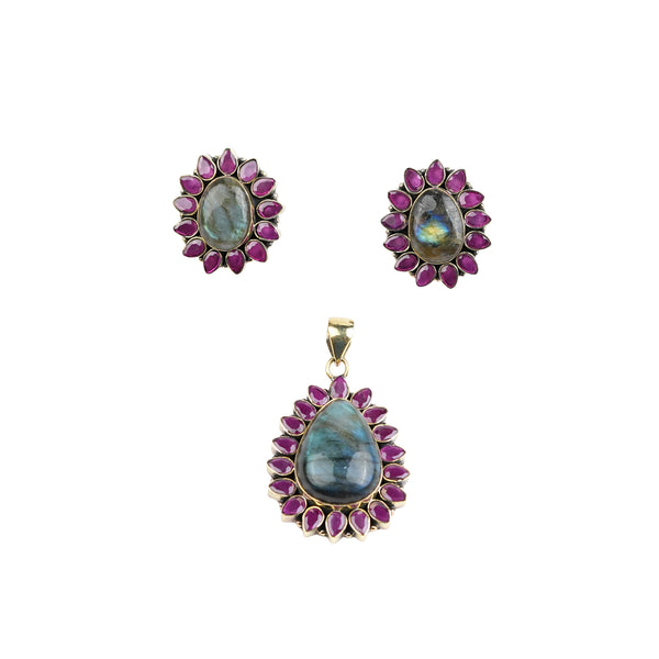 Brass Fashion Pendant & Earrings Set without Chain