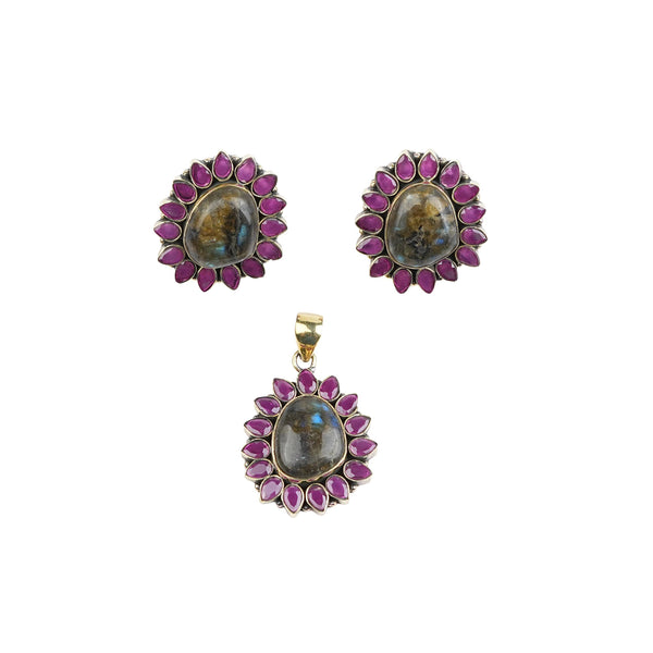 Brass Fashion Pendant & Earrings Set without Chain