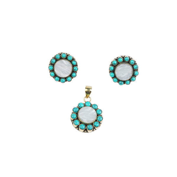 Brass Fashion Pendant & Earrings Set without Chain
