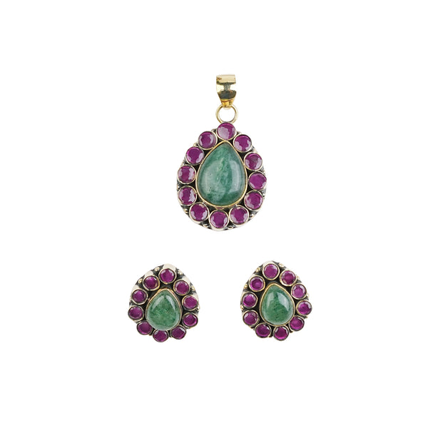 Brass Fashion Pendant & Earrings Set without Chain