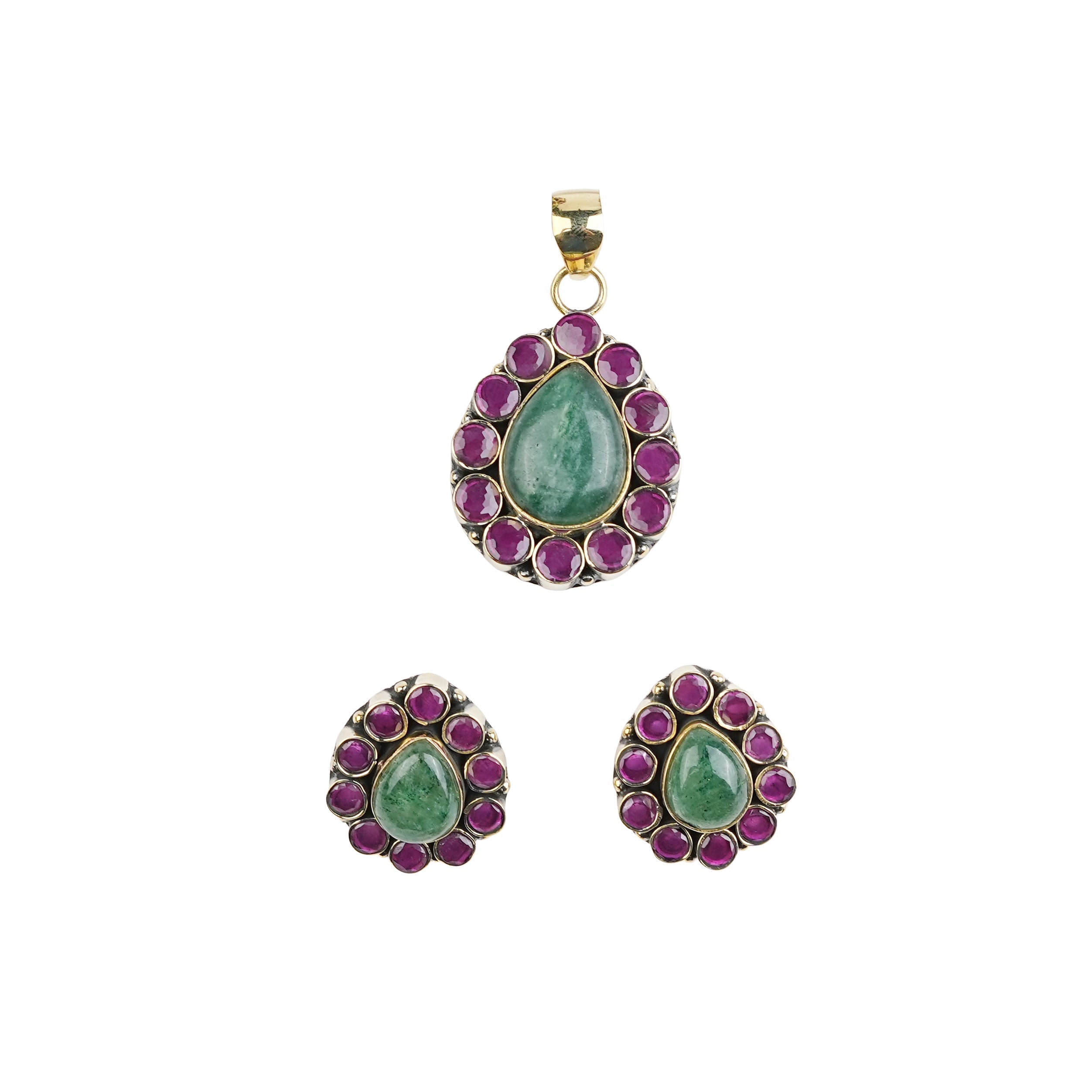 Brass Fashion Pendant & Earrings Set without Chain