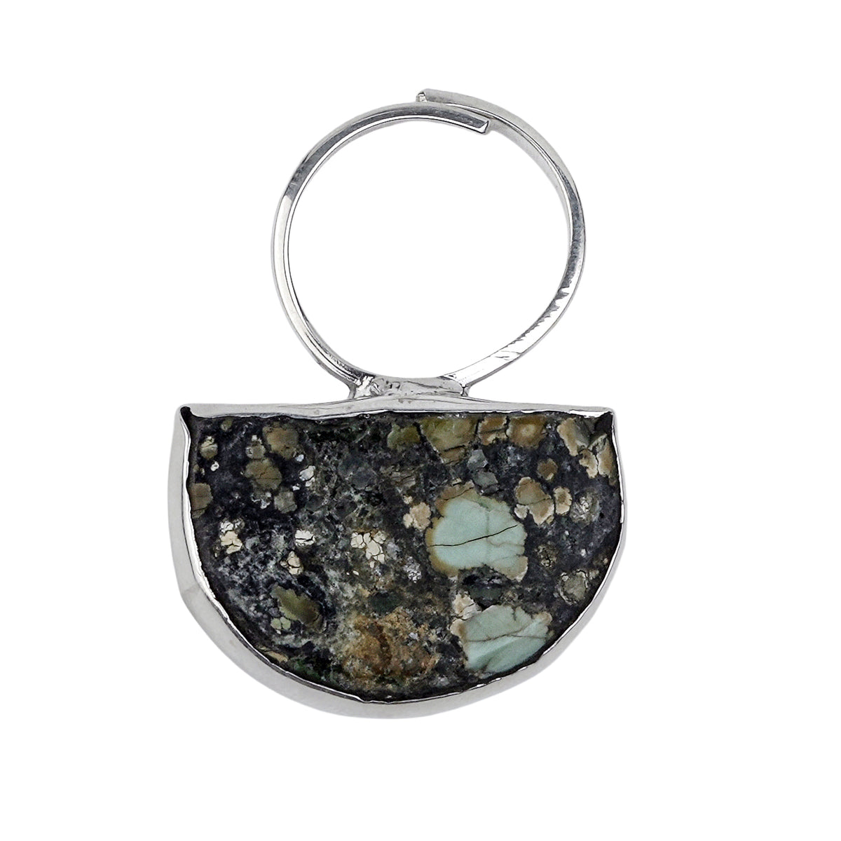 Half Moon Turquoise Geometric Ring