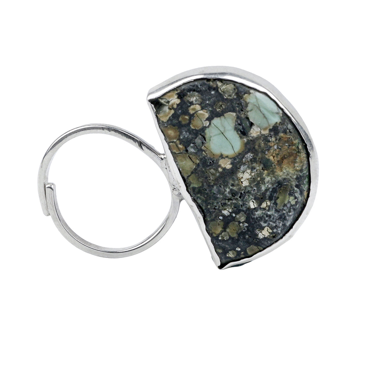 Half Moon Turquoise Geometric Ring