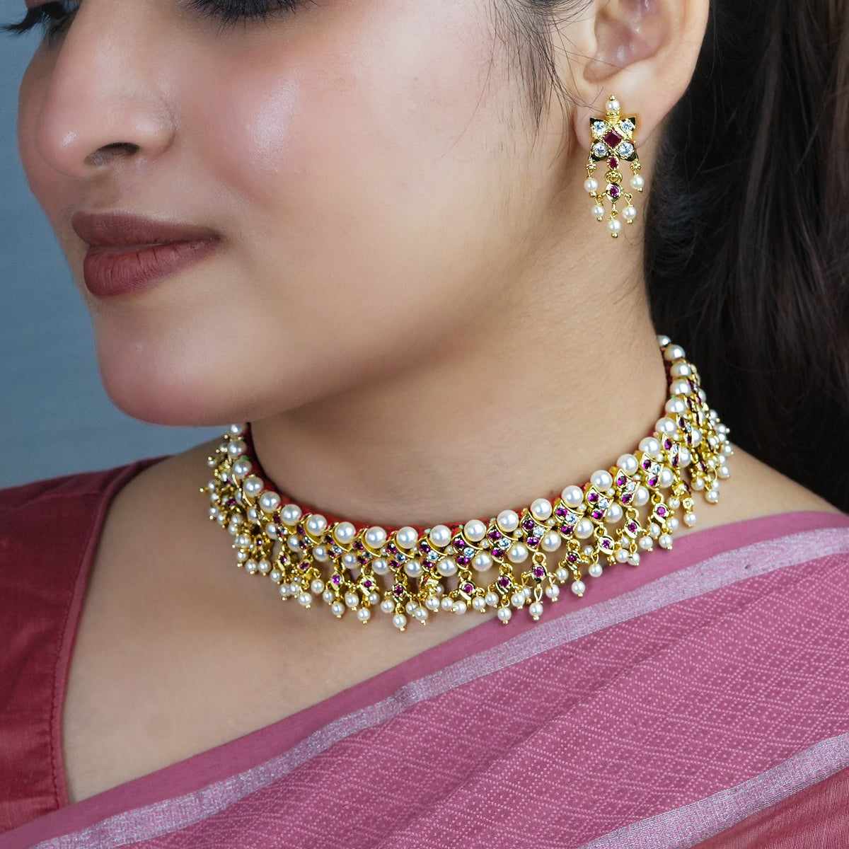 22K Gold Plated Fashion Stone Chinchpeti