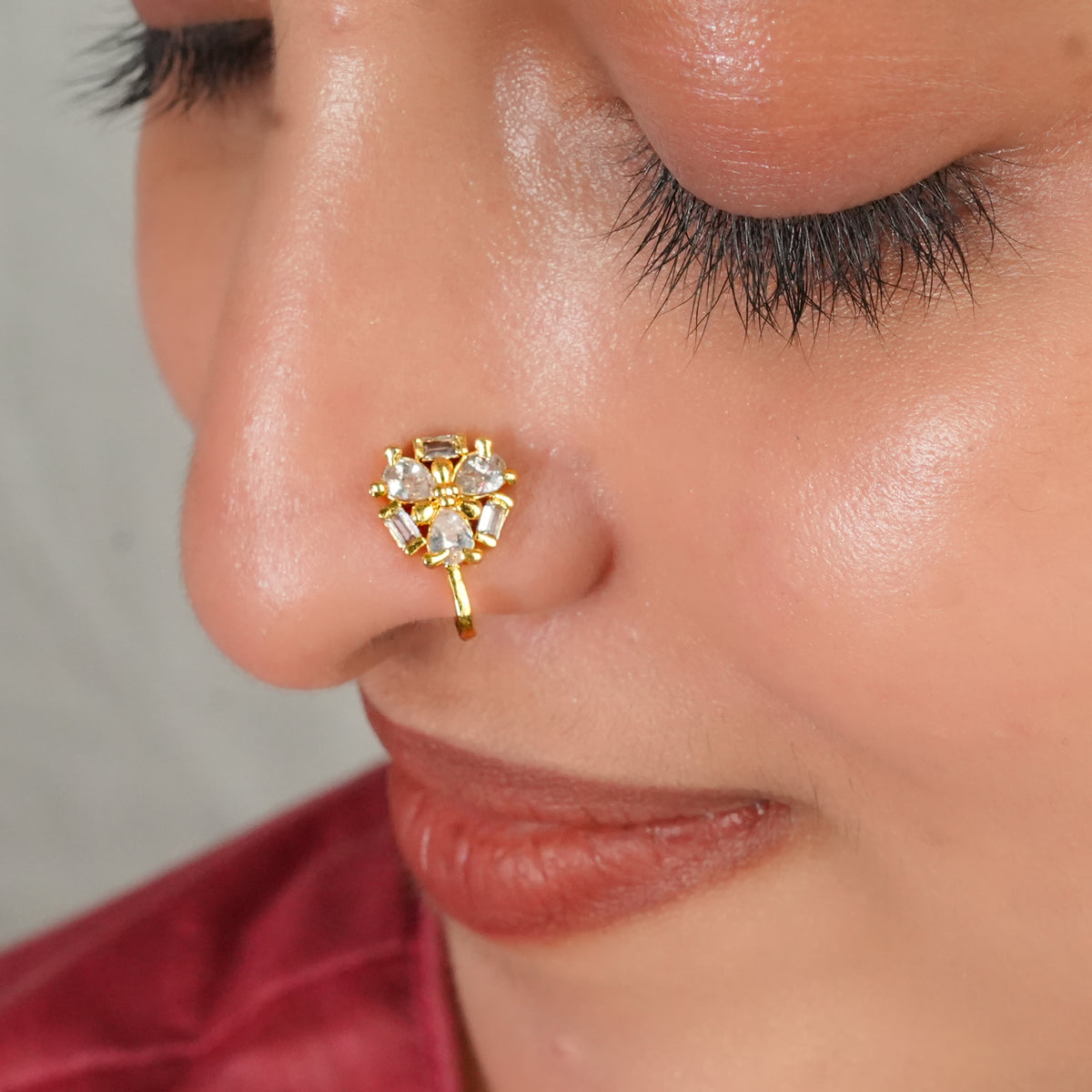22K Gold Plated Fashion Bugadi / Nose Pin