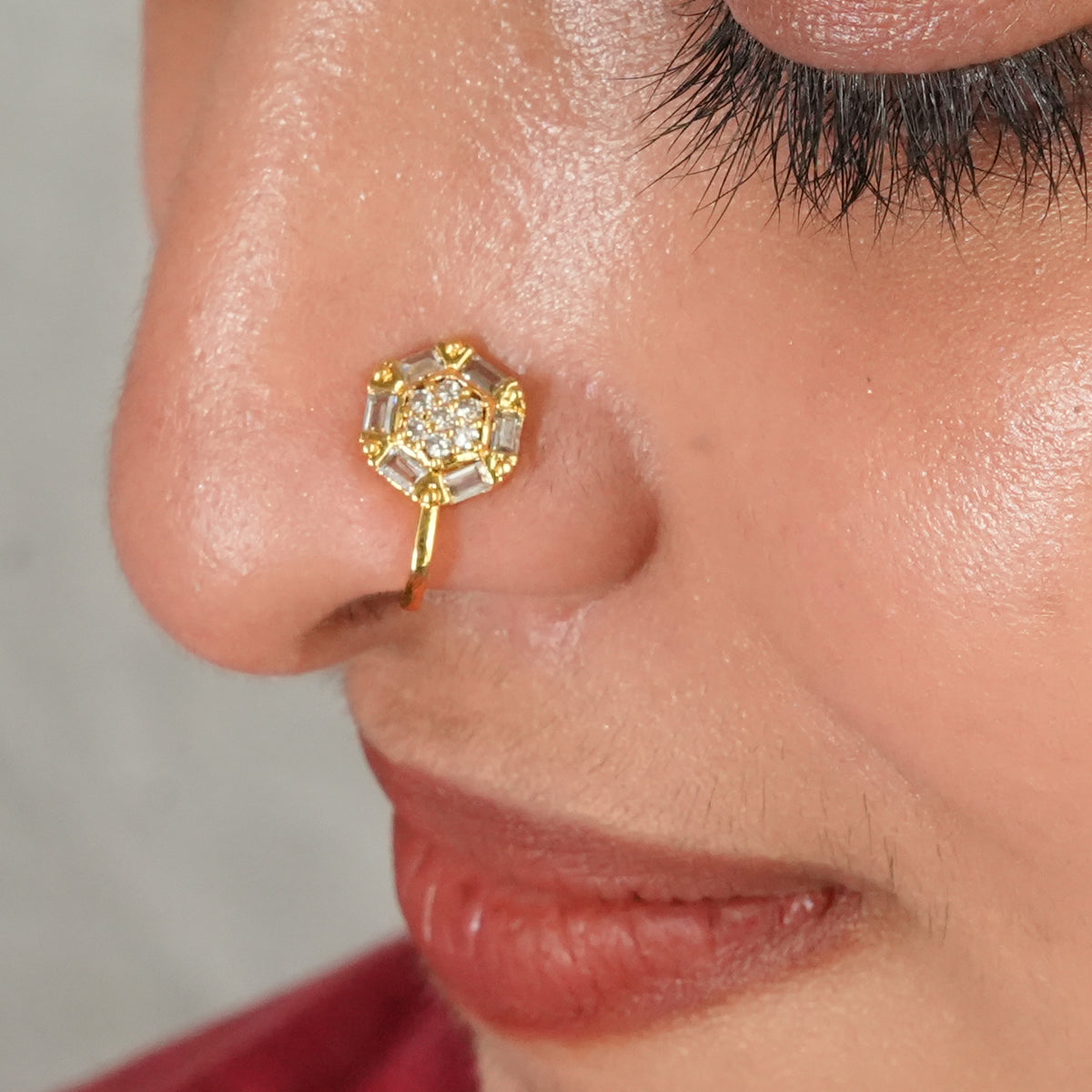 22K Gold Plated Fashion Bugadi / Nose Pin
