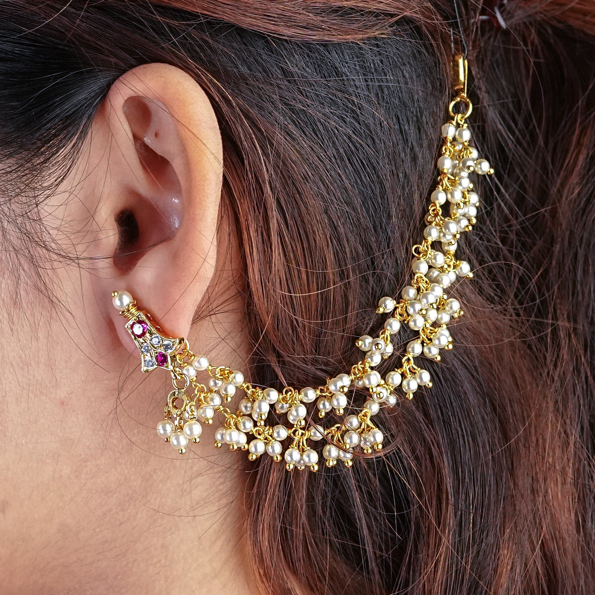 22K Gold Plated Fashion Pearl Bunch Vel