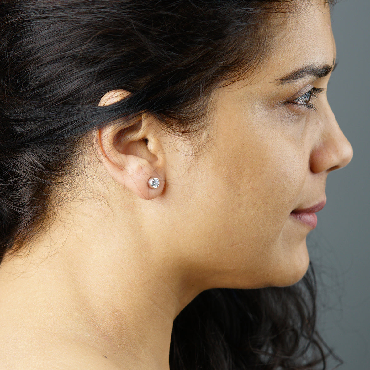 CZ Stone Button Studs