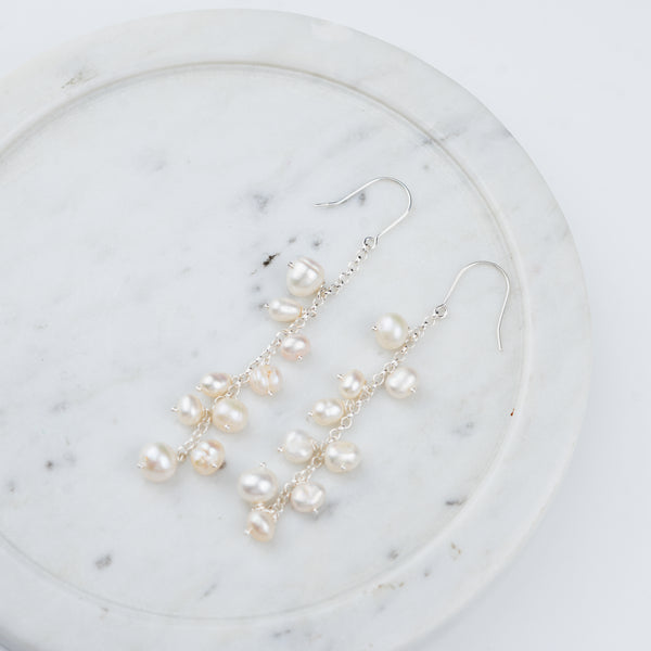 Freshwater Pearl Wine Earrings (Project Handmade)