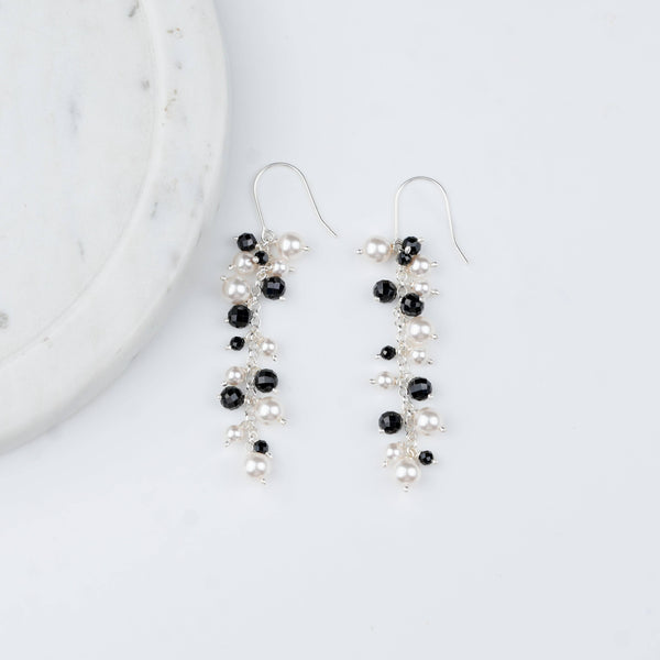 Project Handmade Black Spinel & Pearl Earrings