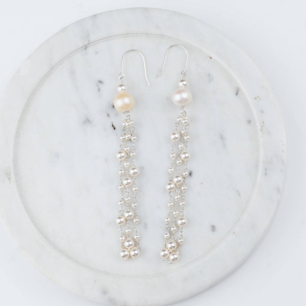 Elegant pearl statement earrings for festive and special occasions