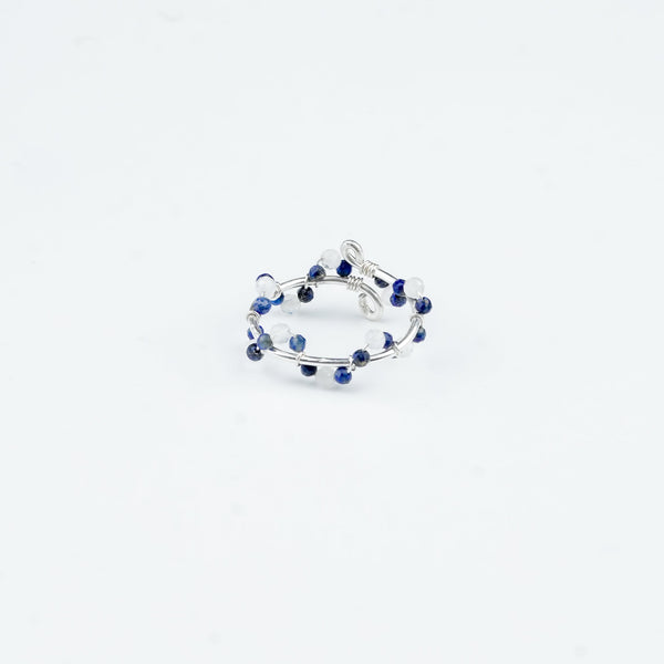 Blue turquoise and pearl gemstone earrings for women