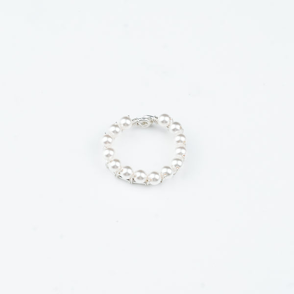 Premium 92.5 sterling silver White Pearl Wrapped Ring