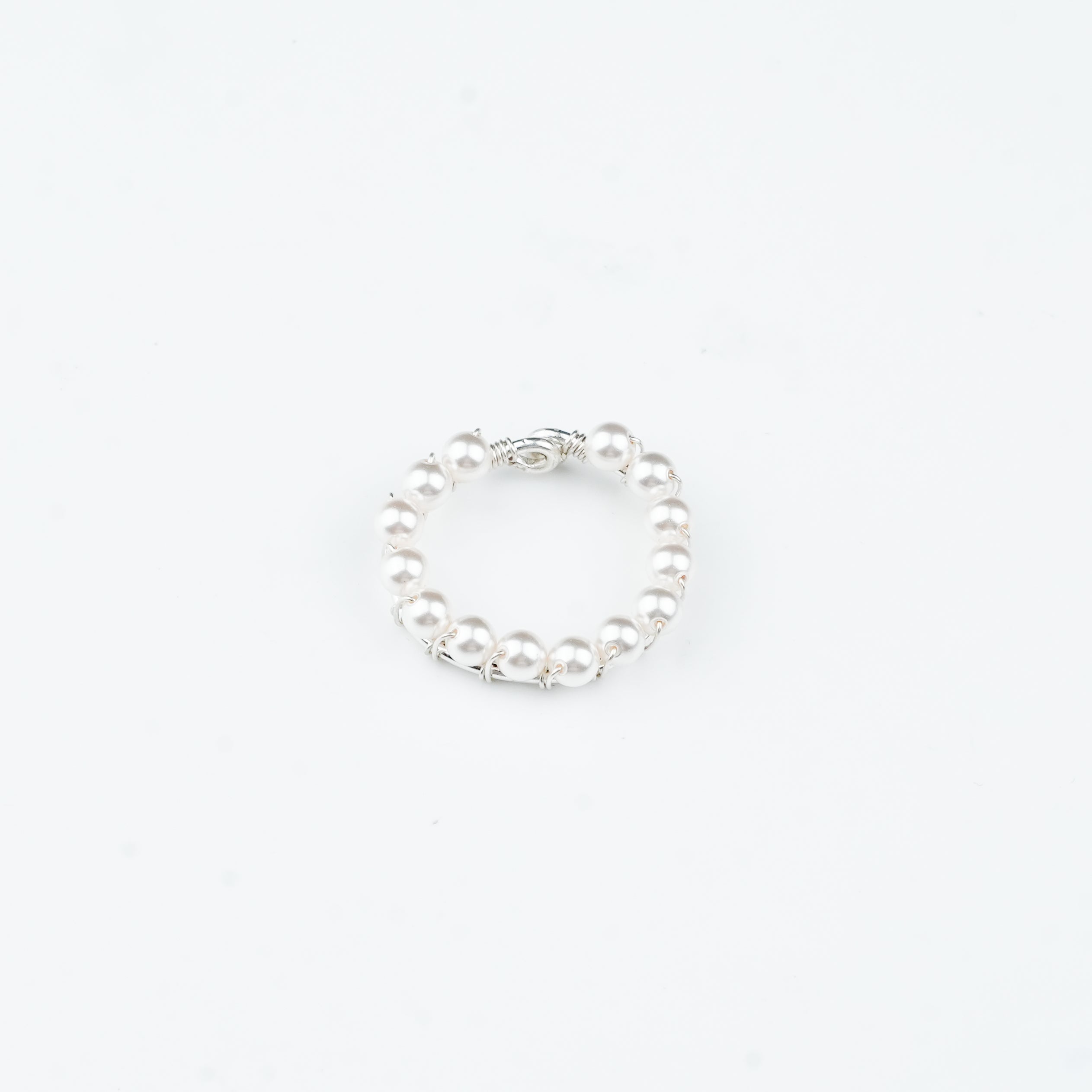 Premium 92.5 sterling silver White Pearl Wrapped Ring