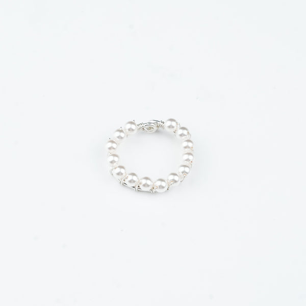 Premium 92.5 sterling silver White Pearl Wrapped Ring