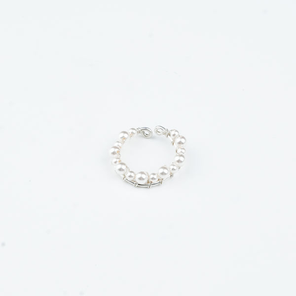 Project Handmade White Pearl Silver Ring