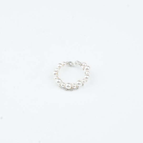 Project Handmade White Pearl Silver Ring