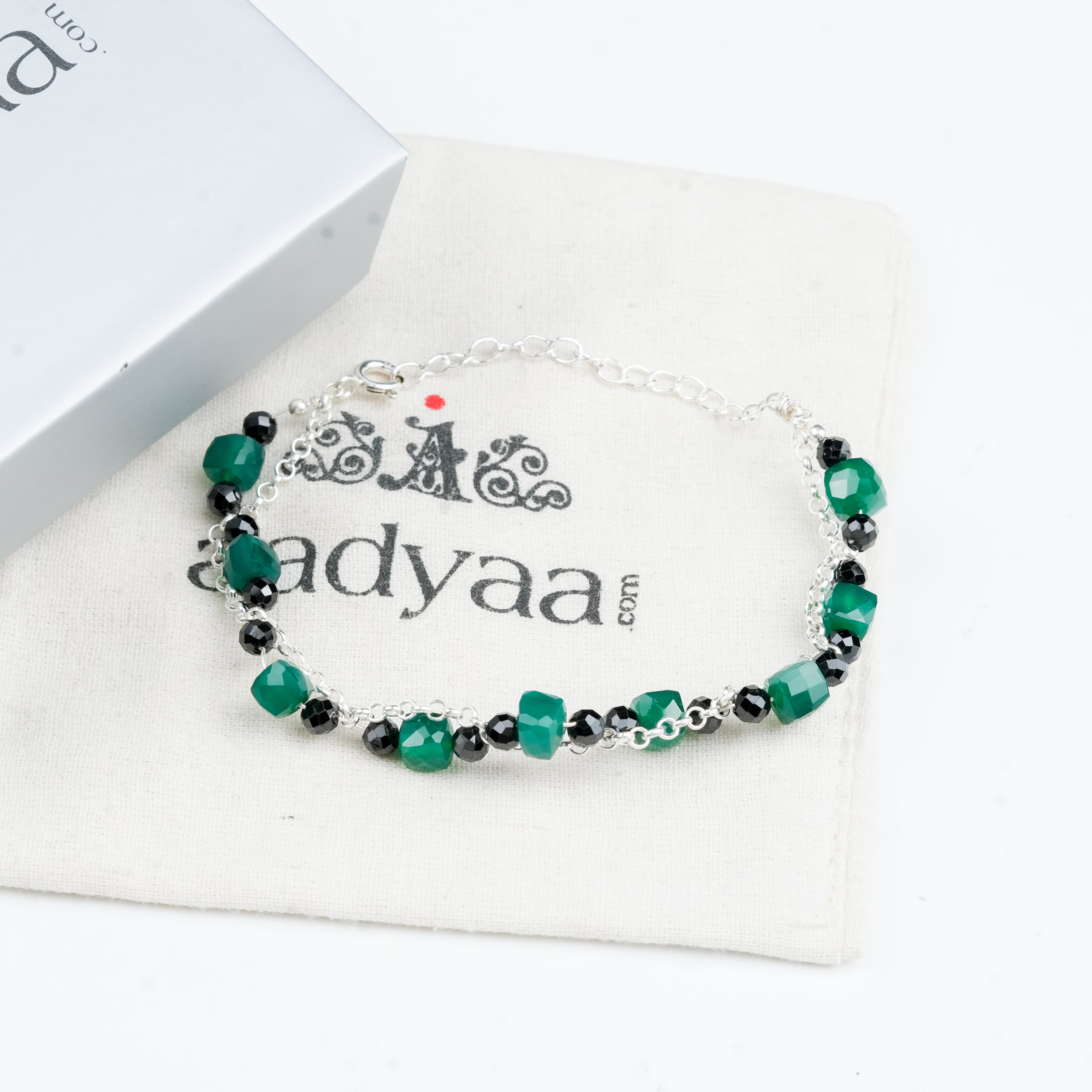 Green Onyx & Black Spinel Bracelet (Project Handmade)