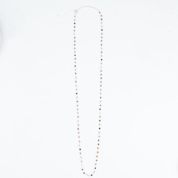Traditional Ganthan necklace with colourful tourmaline stones